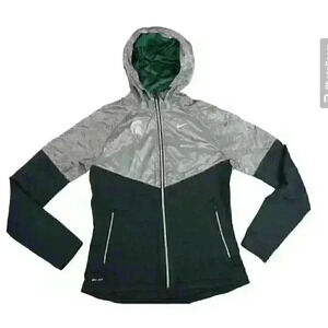 Nike Fanatic Hoodie Womens M Black Jacket Michigan State Spartans Sweatshirt